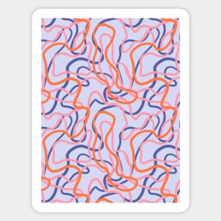 Abstract curvy lines pattern in pale blue Sticker